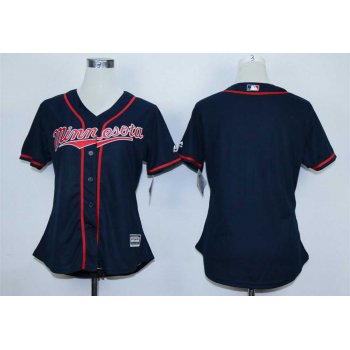 Minnesota Twins Blank Blue New Cool Base Women Jersey