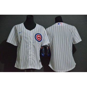 Women's Chicago Cubs Blank White Stitched MLB Cool Base Nike Jersey