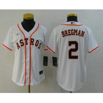 Women's Houston Astros #2 Alex Bregman White Stitched MLB Cool Base MLB Jersey