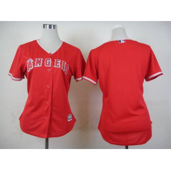 Women's LA Angels Of Anaheim Blank Alternate Red 2015 MLB Cool Base Jersey