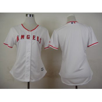 Women's LA Angels Of Anaheim Blank Home White 2015 MLB Cool Base Jersey