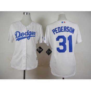 Women's Los Angeles Dodgers #31 Joc Pederson White 2015 MLB Cool Base Jersey