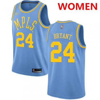 Women's Los Angeles Lakers #24 Kobe Bryant Royal Blue Basketball Swingman Hardwood Classics Jersey