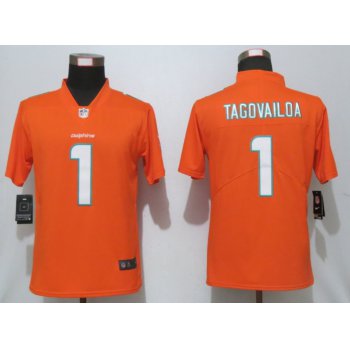 Women's Miami Dolphins #1 Tua Tagovailoa Orange 2020 Vapor Untouchable Stitched NFL Nike Limited Jersey