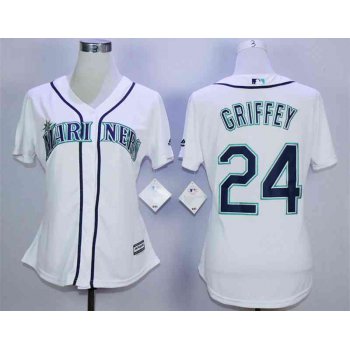 Women's Miami Marlins #24 Ken Griffey White Women New Cool Base Jersey