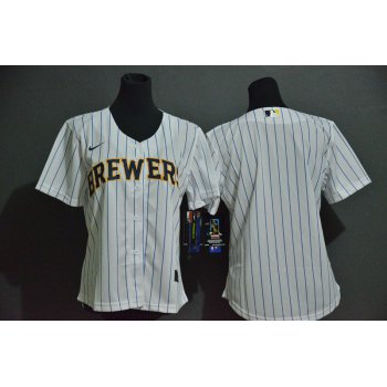 Women's Milwaukee Brewers Blank White Stitched MLB Cool Base Nike Jersey