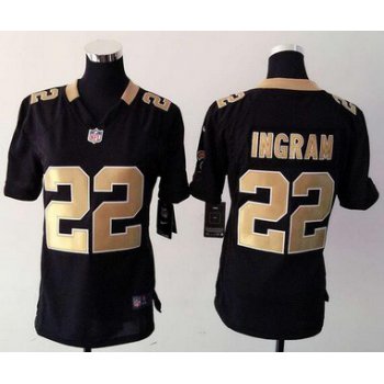 Women's New Orleans Saints #22 Mark Ingram Black Team Color NFL Nike Game Jersey