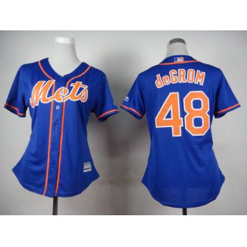 Women's New York Mets #48 Jacob DeGrom Blue Jersey