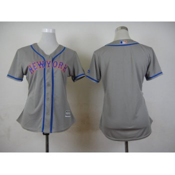 Women's New York Mets Blank Away Gray 2015 MLB Cool Base Jersey