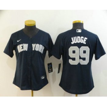 Women's New York Yankees #99 Aaron Judge Navy Blue Stitched MLB Cool Base Nike Jersey