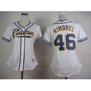 Women's San Diego Padres #46 Craig Kimbrel Home White 2015 MLB Cool Base Jersey