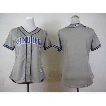 Women's San Diego Padres Blank Away Gray 2015 MLB Cool Base Jersey