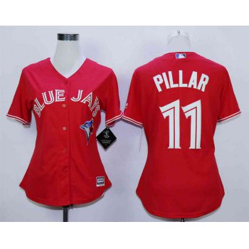 Women's Toronto Blue Jays #11 Kevin Pillar Red Women New Cool Base Jersey