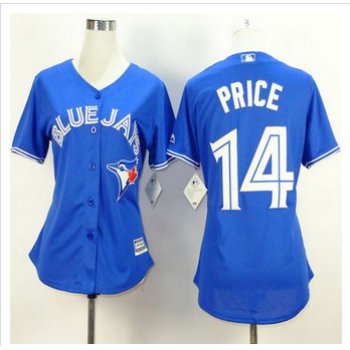 Women's Toronto Blue Jays #14 David Price Alternate Blue 2015 MLB Cool Base Jersey