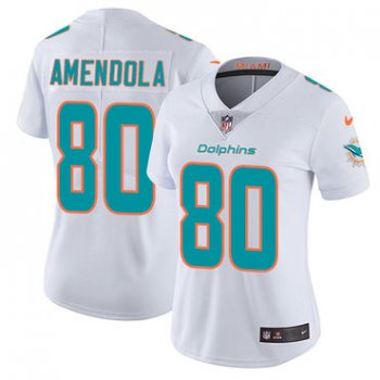 Nike Dolphins #80 Danny Amendola White Women's Stitched NFL Vapor Untouchable Limited Jersey