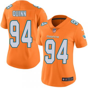 Nike Dolphins #94 Robert Quinn Orange Women's Stitched NFL Limited Rush Jersey