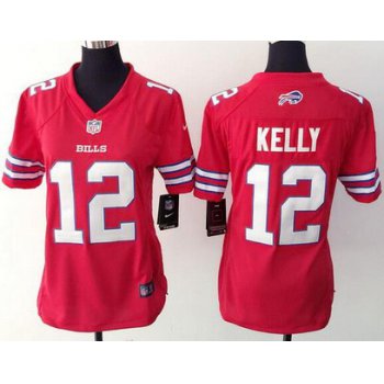 Women's Buffalo Bills #12 Jim Kelly Retired Player Nike Red Color Rush 2015 NFL Game Jersey