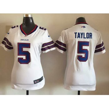 Women's Buffalo Bills #5 Tyrod Taylor White Road NFL Nike Game Jersey