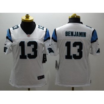 Women's Carolina Panthers #13 Kelvin Benjamin White Road NFL Nike Limited Jersey