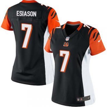 Women's Cincinnati Bengals #7 Boomer Esiason Black Retired Player NFL Nike Game Jersey