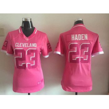 Women's Cleveland Browns #23 Joe Haden Pink Bubble Gum 2015 NFL Jersey