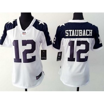 Women's Dallas Cowboys #12 Roger Staubach White Retired Player NFL Nike Game Jersey