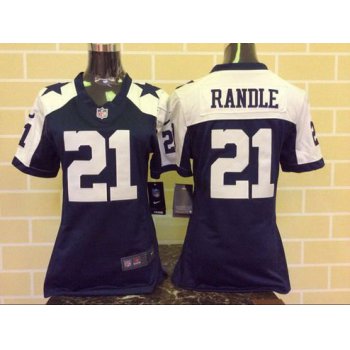 Women's Dallas Cowboys #21 Joseph Randle Navy Blue Thanksgiving Alternate NFL Nike Game Jersey