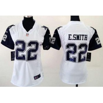 Women's Dallas Cowboys #22 Emmitt Smith Nike White Color Rush 2015 NFL Game Jersey