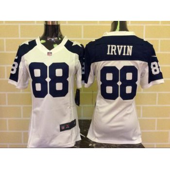 Women's Dallas Cowboys #88 Michael Irvin White Thanksgiving Retired Player NFL Nike Game Jersey