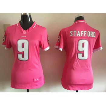 Women's Detroit Lions #9 Matthew Stafford Pink Bubble Gum 2015 NFL Jersey