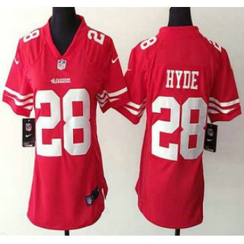 Women's San Francisco 49ers #28 Carlos Hyde Nike Red Game Jersey