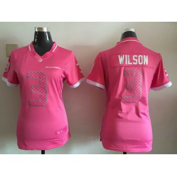 Women's Seattle Seahawks #3 Russell Wilson Pink Bubble Gum 2015 NFL Jersey