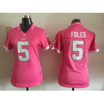 Women's St. Louis Rams #5 Nick Foles Pink Bubble Gum 2015 NFL Jersey