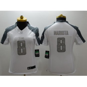 Women's Tennessee Titans #8 Marcus Mariota White Platinum NFL Nike Limited Jersey