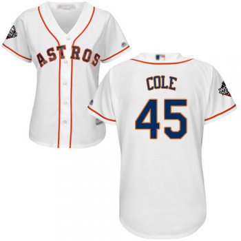 Astros #45 Gerrit Cole White Home 2019 World Series Bound Women's Stitched Baseball Jersey