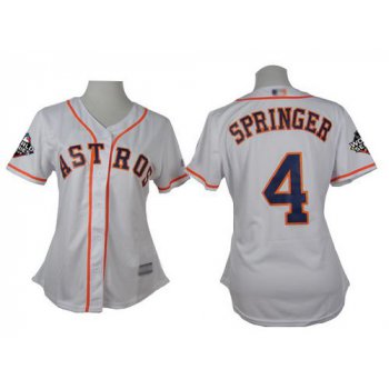 Astros #4 George Springer White Home 2019 World Series Bound Women's Stitched Baseball Jersey