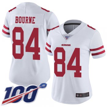 San Francisco 49ers Women's #84 Kendrick Bourne White Limited Road 100th Season Vapor Untouchable Jersey