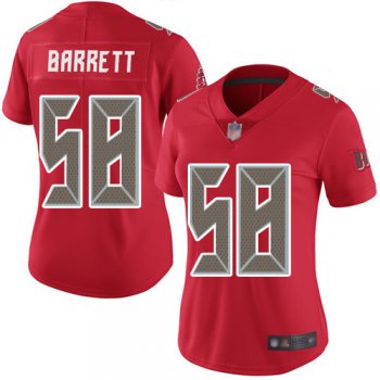 Buccaneers #58 Shaquil Barrett Red Women's Stitched Football Limited Rush Jersey