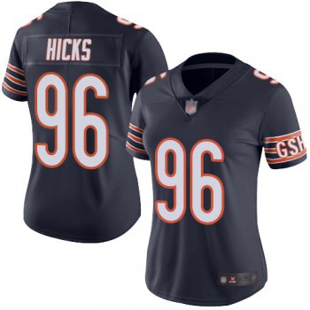 Nike Chicago Bears Women's #96 Akiem Hicks Navy Blue Home Vapor Untouchable Limited Jersey