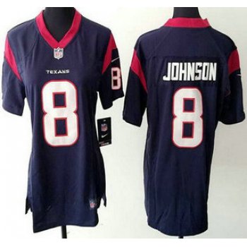 Women's Houston Texans #8 Will Johnson Nike Navy Blue Game Jersey