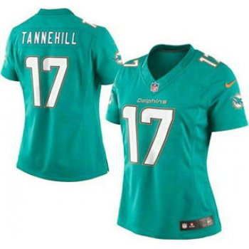 Women's Miami Dolphins #17 Ryan Tannehill Aqua Green Team Color NFL Nike Game Jersey