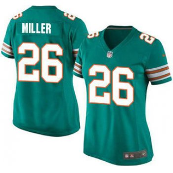 Women's Miami Dolphins #26 Lamar Miller Aqua Green Alternate 2015 NFL Nike Game Jersey