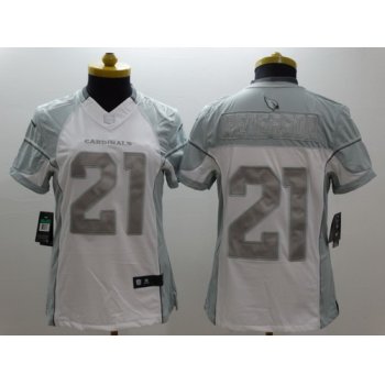 Nike Arizona Cardinals #21 Patrick Peterson Platinum White Limited Womens Jersey