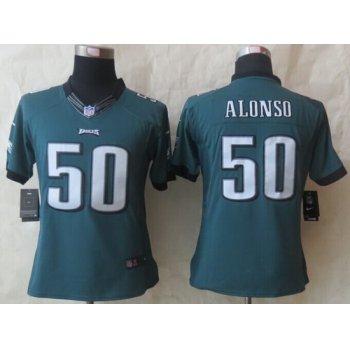 Nike Philadelphia Eagles #50 Kiko Alonso 2014 Dark Green Limited Womens Jersey