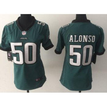 Nike Philadelphia Eagles #50 Kiko Alonso Dark Green Game Womens Jersey