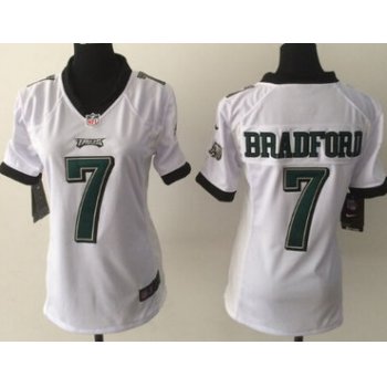 Nike Philadelphia Eagles #7 Sam Bradford White Game Womens Jersey