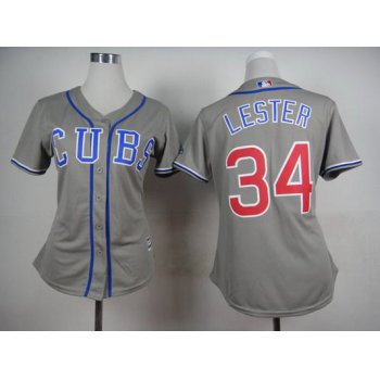 Women's Chicago Cubs #34 Jon Lester 2014 Gray Jersey