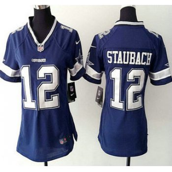 Women's Dallas Cowboys #12 Roger Staubach Navy Blue Retired Player NFL Nike Game Jersey