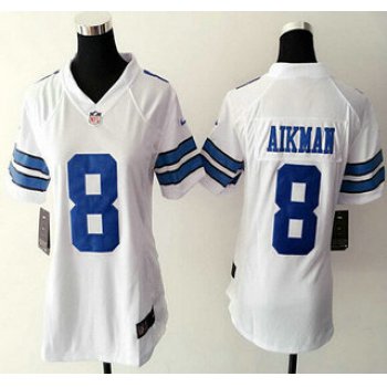 Women's Dallas Cowboys #8 Troy Aikman White Road NFL Nike Game Jersey