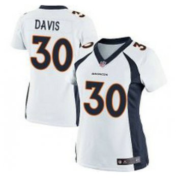 Women's Denver Broncos #30 Terrell Davis White Retired Player NFL Nike Game Jersey